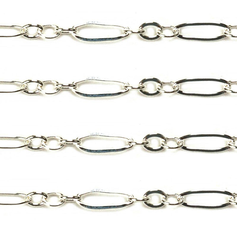 Sterling Silver Long & Short Lined Chain 1.9mm - 5 Ft. (60 Inch) Pack - Otto Frei