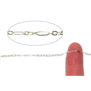 Sterling Silver Long & Short Lined Chain 1.9mm - 5 Ft. (60 Inch) Pack - Otto Frei