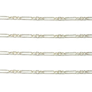 Sterling Silver Long & Short Lined Chain 2.2mm - 5 Ft. (60 Inch) Pack - Otto Frei