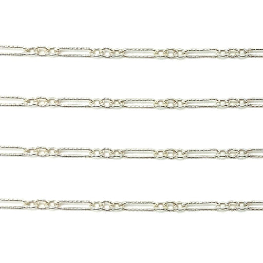 Sterling Silver Long & Short Lined Chain 2.2mm - 5 Ft. (60 Inch) Pack - Otto Frei