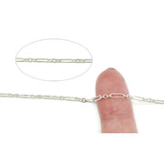 Sterling Silver Long & Short Lined Chain 2.2mm - 5 Ft. (60 Inch) Pack - Otto Frei