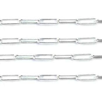 Sterling Silver Long Cable Flat Chain 2.1mm-5 Ft. (60 Inch) Pack - Otto Frei