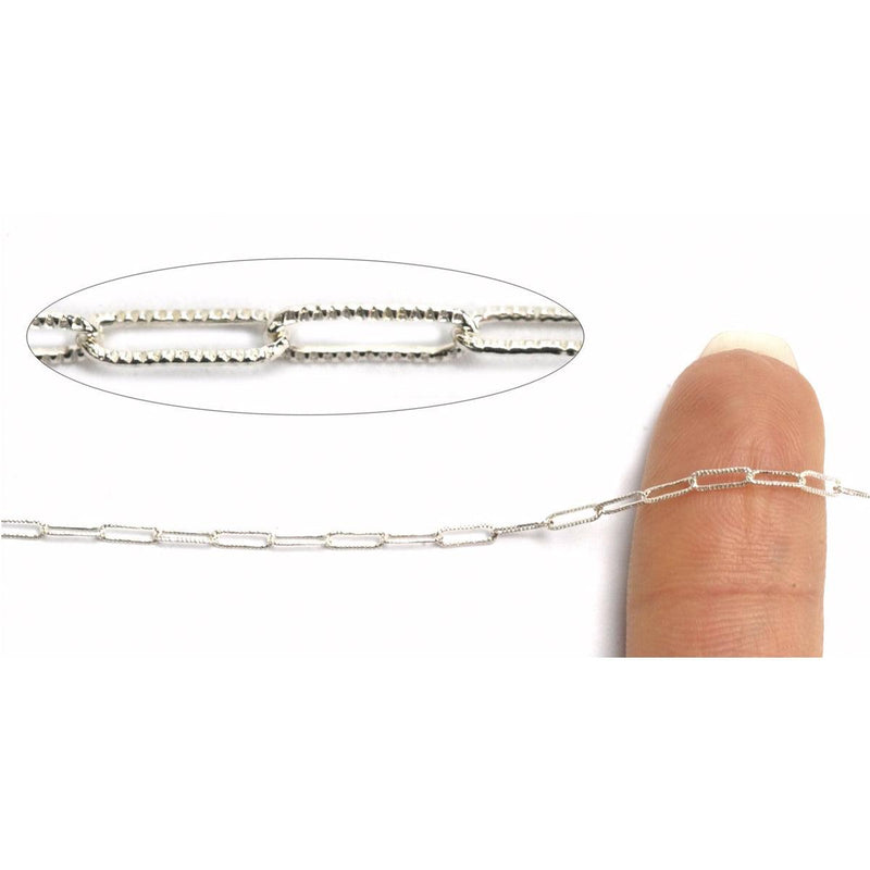 Sterling Silver Long Cable Flat Lined Chain 1.9mm - 5 Ft. (60 Inch) Pack - Otto Frei