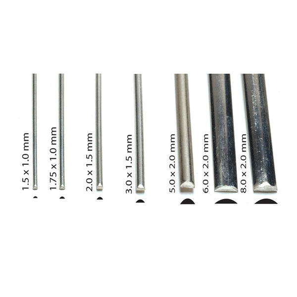 RAK Collection Sterling Silver D-Shape Half Round Wire - 4 X 2 Mm Half Hard