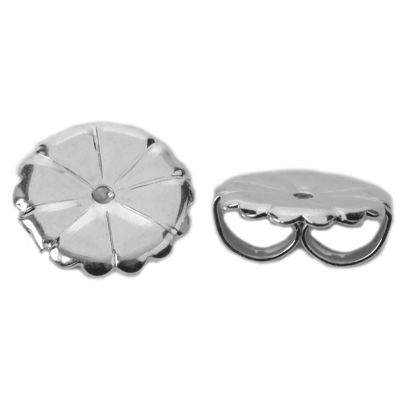 Sterling Silver Monster Flower 9.8mm Friction Earring Backs-Pack of 6 - Otto Frei