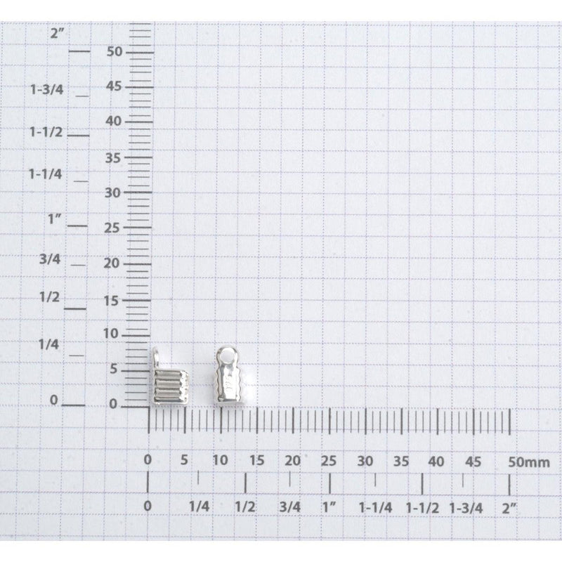 Sterling Silver Open Crimp Endcap with Ring-Pack of 12 - Otto Frei