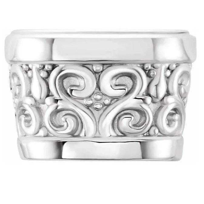 Sterling Silver Oval Decorated Scroll Bezel Setting - Otto Frei