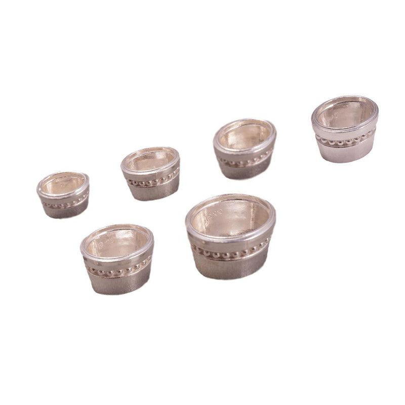 Sterling Silver Oval Decorative Beaded Bezel Setting - Otto Frei