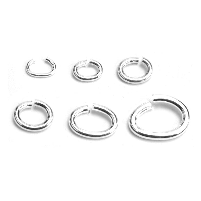 Sterling Silver Oval Jump Rings - Otto Frei