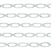 Sterling Silver Oval Long & Short Lined Chain 5.4mm x 2.3mm 5 Ft. (60 Inch) Pack - Otto Frei