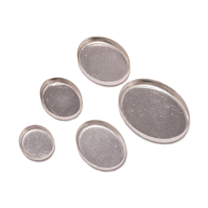 Sterling Silver Oval Plain Bezel Cups - Otto Frei