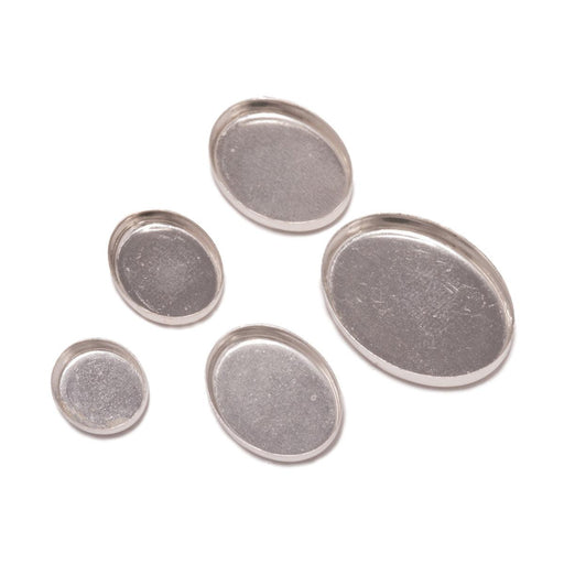 Sterling Silver Oval Plain Bezel Cups - Otto Frei