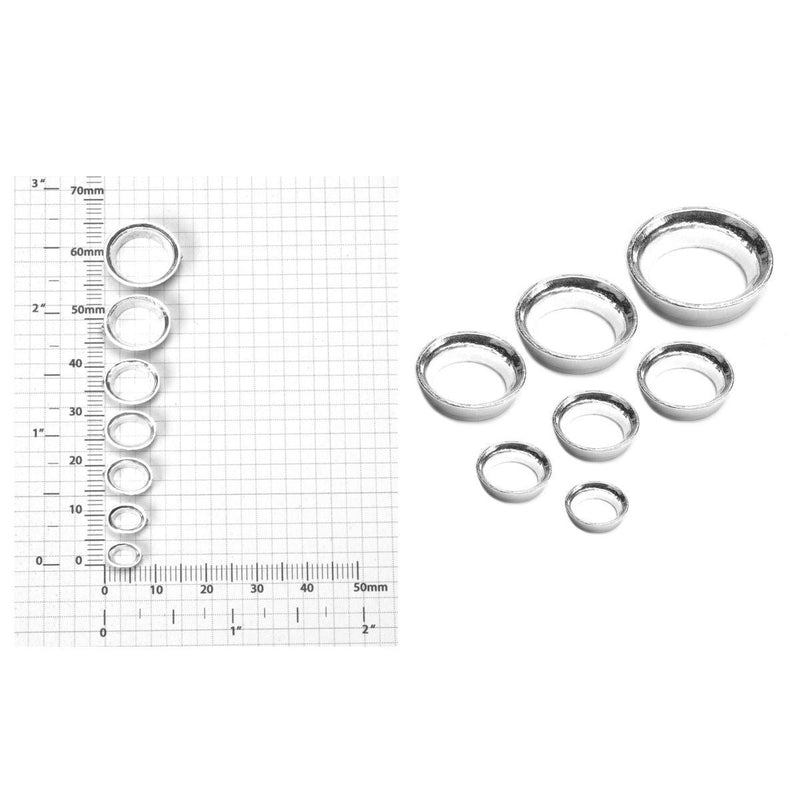 Sterling Silver Oval Tapered Bezels - Otto Frei