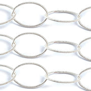 Sterling Silver  Oval Twisted Wire Cable Chain 20mm x 14mm-5 Ft. (60 Inch) Pack - Otto Frei