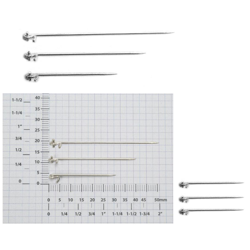 Sterling Silver Pinstems with Rivet - Packs of 3 - Otto Frei