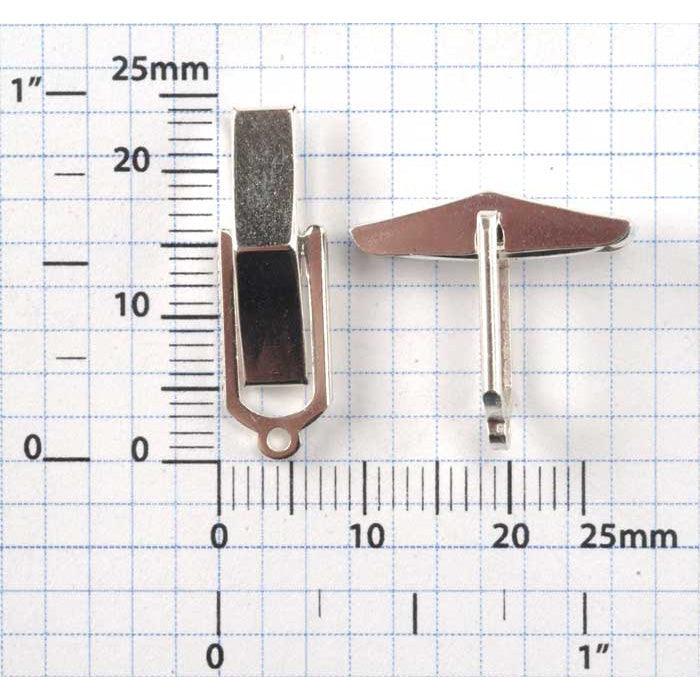 Sterling Silver Plain Cuff Link-Back Only - One Pair - Otto Frei