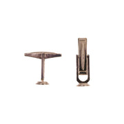 Sterling Silver Plain Cuff Links With Domed Pad - One Pair - Otto Frei