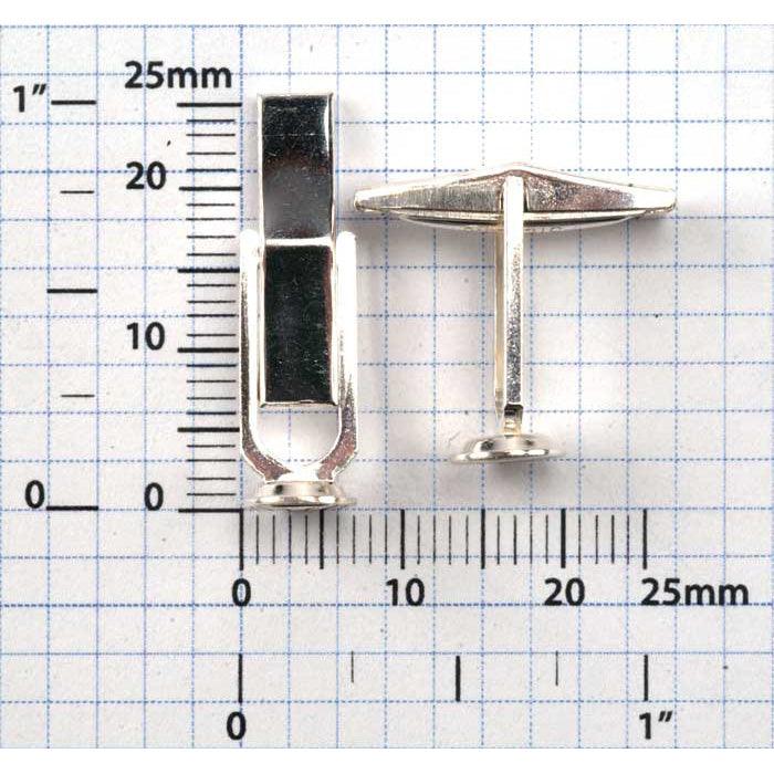 Sterling Silver Plain Cuff Links With Domed Pad - One Pair - Otto Frei