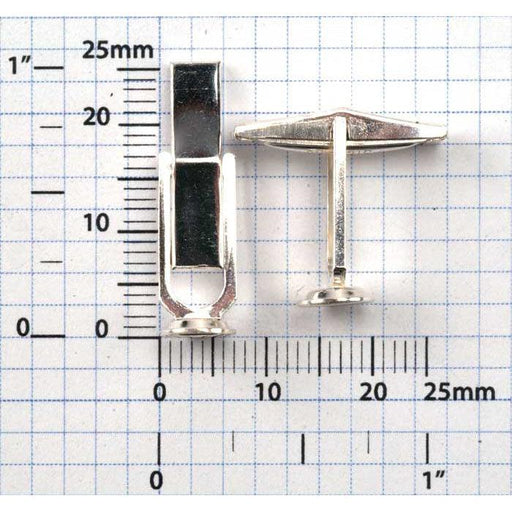 Sterling Silver Plain Cuff Links With Domed Pad - One Pair - Otto Frei