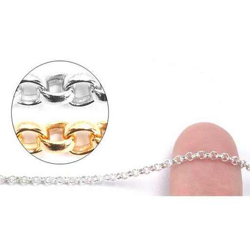 Sterling Silver Rolo Chain 2.0mm - 5 Ft. (60 Inch) Pack - Otto Frei