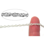Sterling Silver Rope Chain 2.8mm - 5 Ft. (60") Pack - Otto Frei