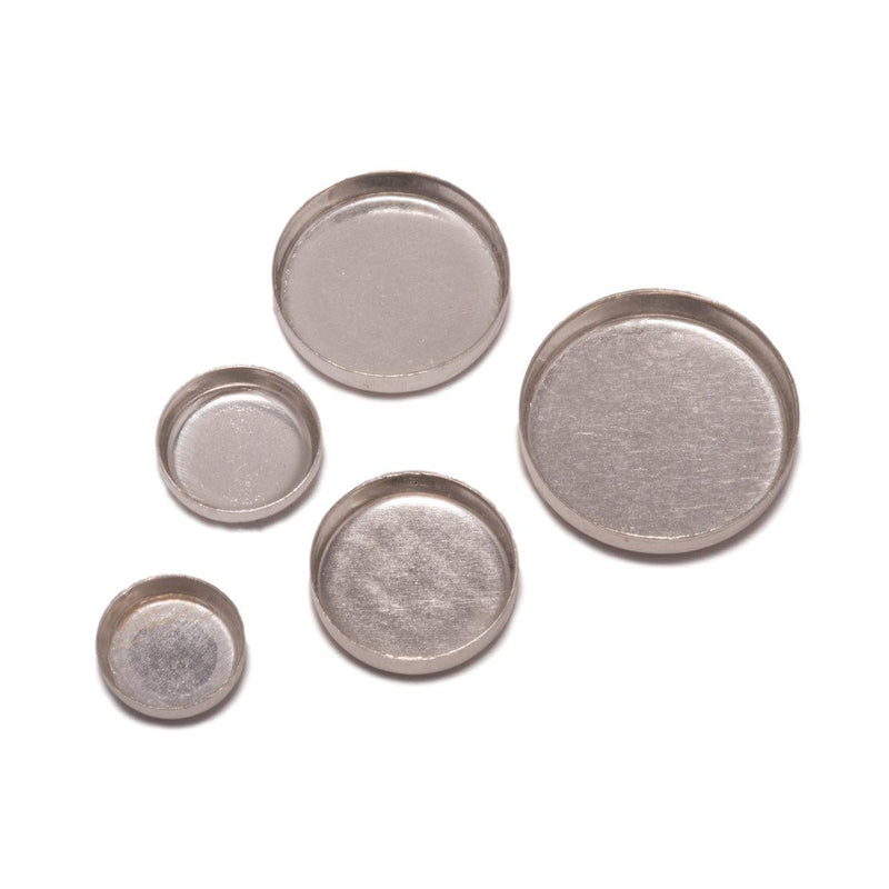 Sterling Silver Round Plain Bezel Cups 3mm to 18mm - Otto Frei