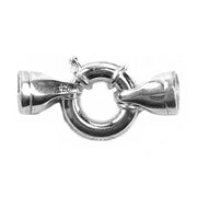 Sterling Silver Round Spring Ring with End Caps - Otto Frei