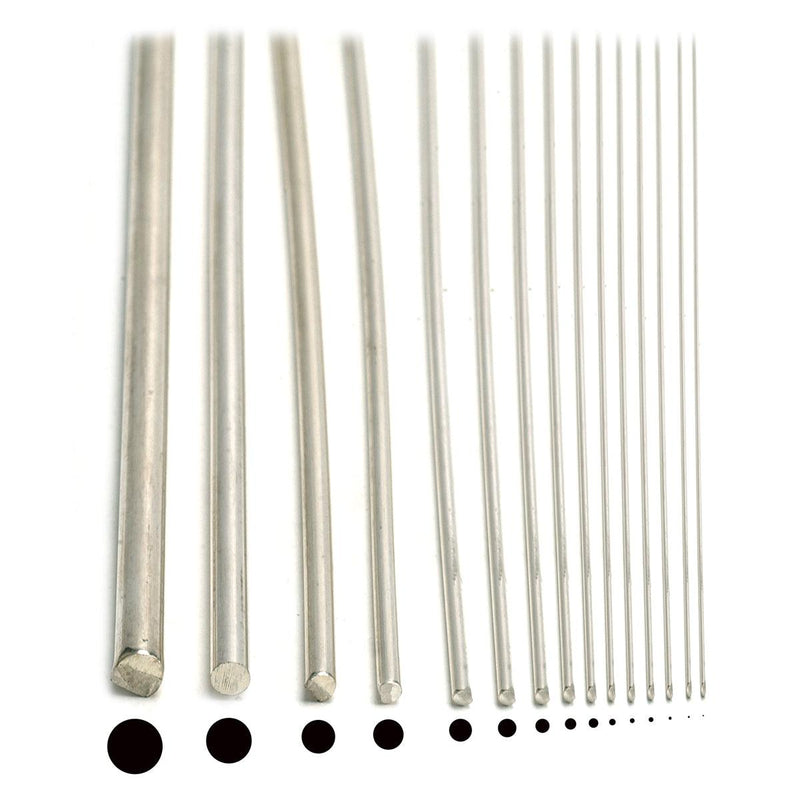 Sterling Silver Round Wire - Half Hard - Sold in 12" Lengths - Otto Frei