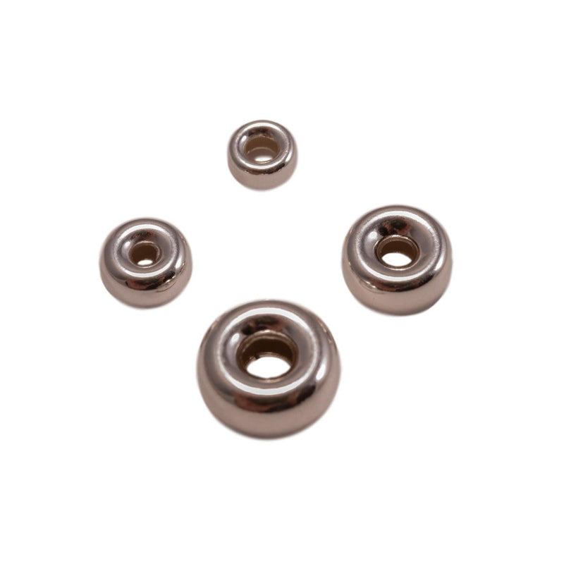 Sterling Silver Roundel Shiny Beads with Two Holes - Otto Frei