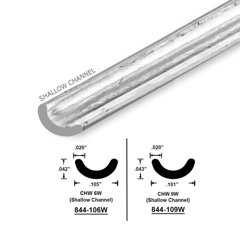 Sterling Silver Shallow Channel Plain Wire 12" Lengths - Otto Frei
