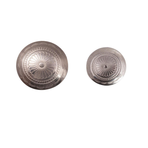 Sterling Silver Stamped Round Flower Conchos - Otto Frei