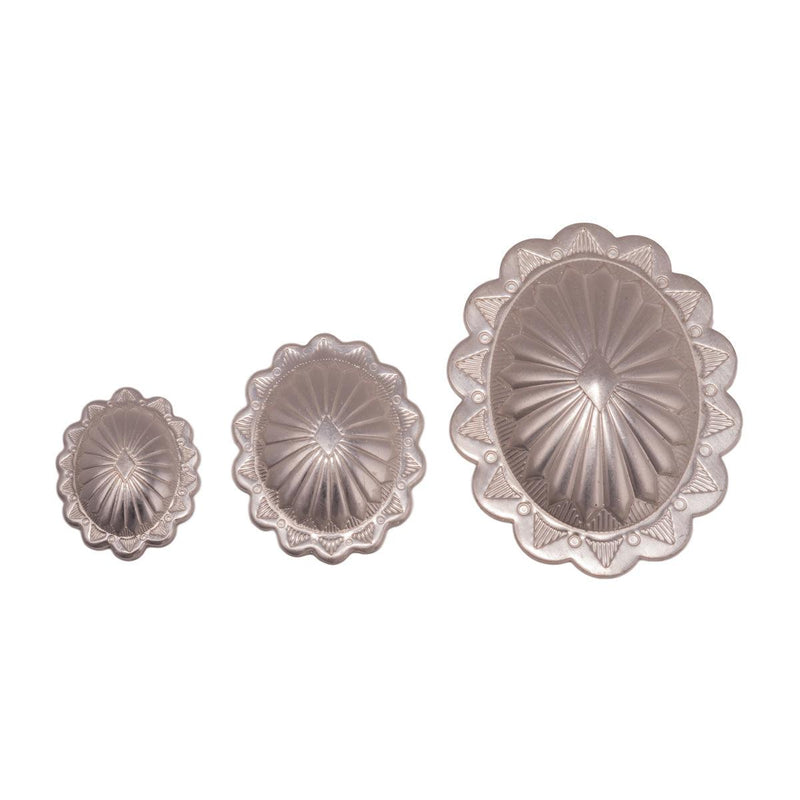 Sterling Silver Stamped Sunshine Oval Conchos - Otto Frei