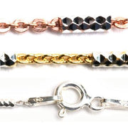 Sterling Silver, Ster Gold Plate & Ster Pink Gold Plate Cable Tube Chain 1.3mm-18"-By the Piece - Otto Frei