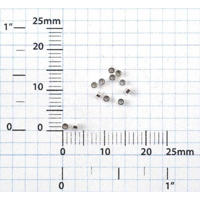 Sterling Silver Tube Crimps 1.0x1.0mm - Packs of 12 - Otto Frei