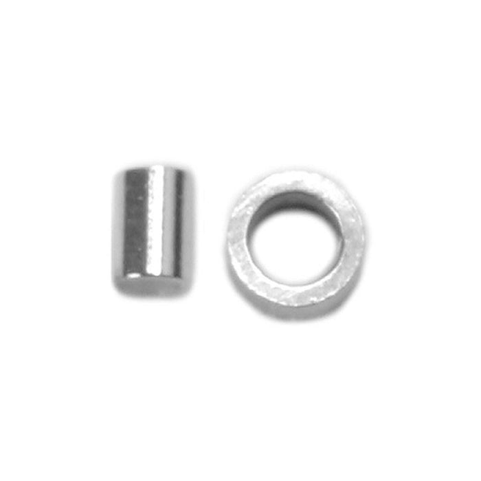 Sterling Silver Tube Crimps 1.1mm x 1.5mm - Packs of 12 - Otto Frei