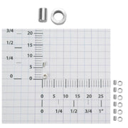 Sterling Silver Tube Crimps 1.1mm x 1.5mm - Packs of 12 - Otto Frei