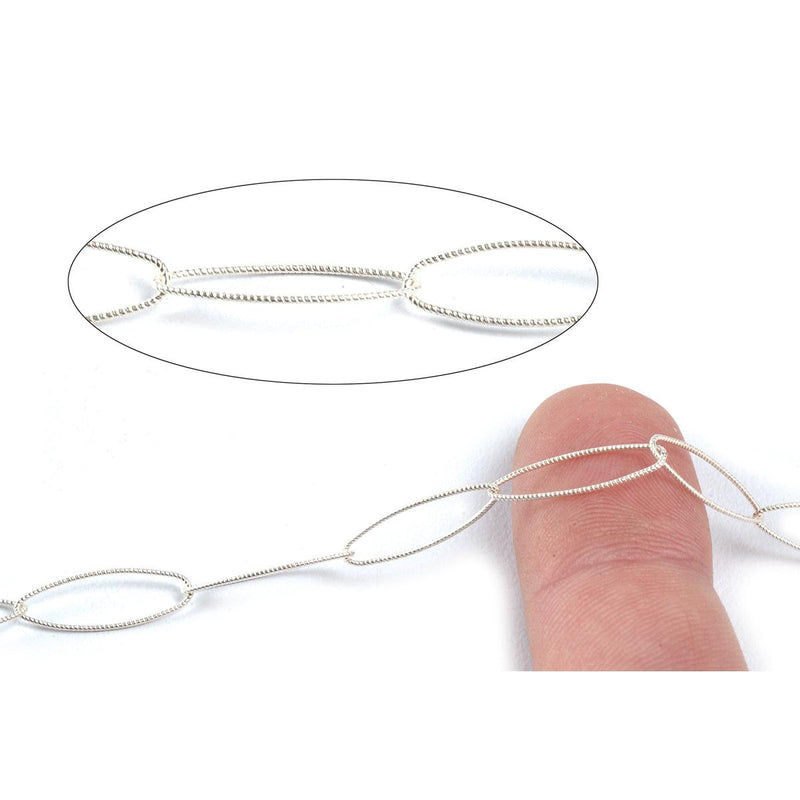 Sterling Silver Twisted Wire Chain 17mm x 6mm-5 Ft. (60 Inch) Pack - Otto Frei