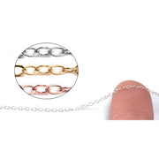 Sterling Silver, Yellow & Pink Gold Filled Cable Chain 1.3mm - 5 Ft. (60 Inch) Pack - Otto Frei