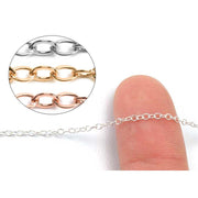 Sterling Silver, Yellow & Pink Gold Filled Cable Chain 1.5mm - 5 Ft. (60") Pack - Otto Frei