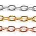Sterling Silver, Yellow & Pink Gold Filled Cable Flat Chain 1.3mm - 5 Ft. (60 Inch) Pack - Otto Frei