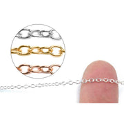 Sterling Silver, Yellow & Pink Gold Filled Round Cable Chain 1.9mm - 5 Ft. (60 Inch) Pack - Otto Frei