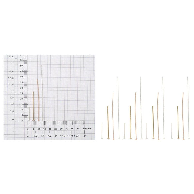 Sterling Silver, Yellow Gold Filled & Pink Gold Filled Pad Wires - Pack of 12 - Otto Frei