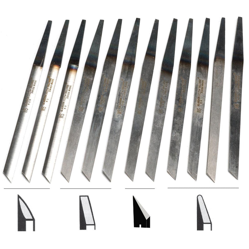 Stonesetters Glardon-Vallorbe Swiss Made Carbon Steel Graver Kit - Otto Frei