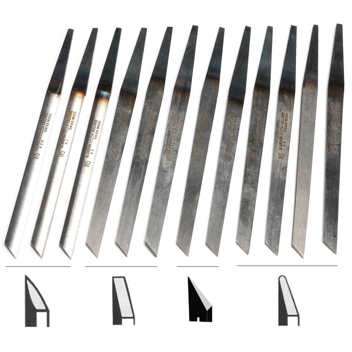 Gravers Stone Setting Glardon-Vallorbe Carbon Steel Stonesetting Graver Kit | 12-Piece — Otto ...