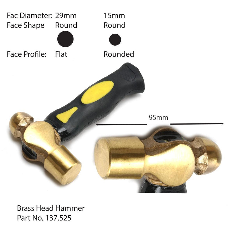 Stubby Short and Sweet 1lb Brass Head Hammer - Otto Frei