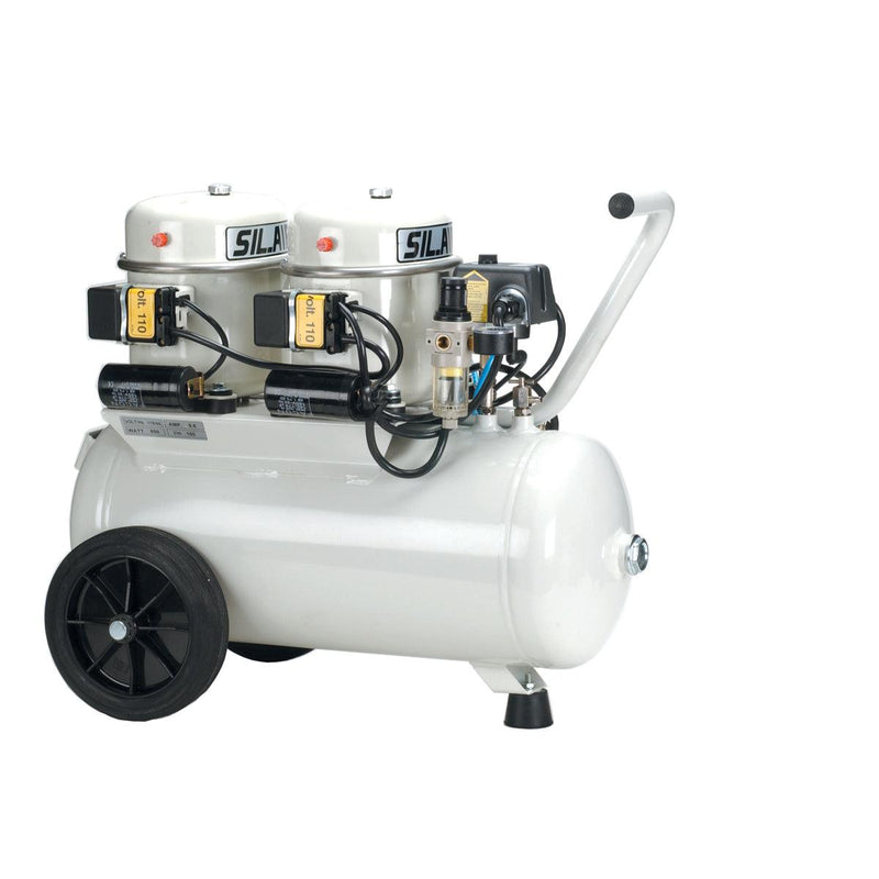 Super Silent Sil-Air 100-24 Air Compressor Heavy Duty 1 HP-6 Gallon Tank - Otto Frei