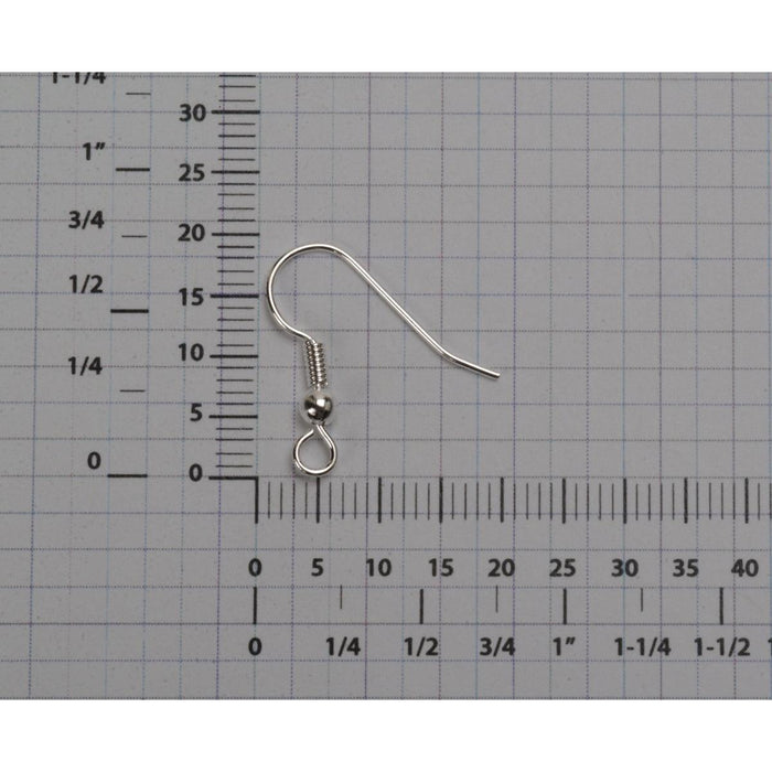 Surgical Steel Silver Color Shepherd Hook with Bead & Coil- Pack of 144 - Otto Frei