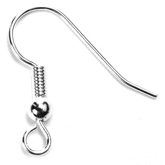 Surgical Steel Silver Color Shepherd Hook with Bead & Coil- Pack of 144 - Otto Frei
