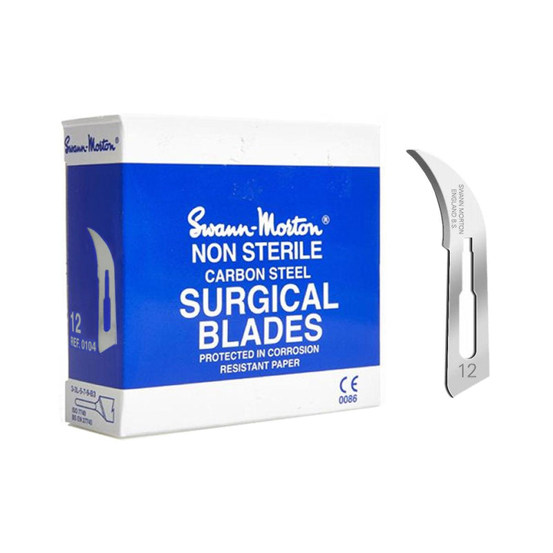 Swann-Morton Curved Scalpel Blades #12-Box of 100 or Packs of 10 - Otto Frei