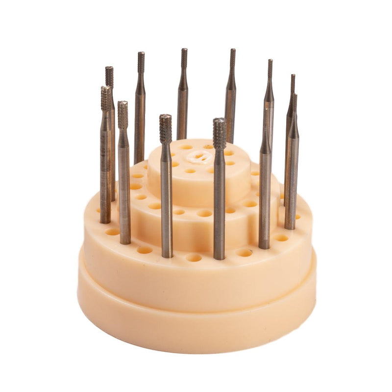 Swiss Cylinder Square Cross Cut Bur Kit. 12 Pieces. 0.70mm To 2.70mm - Otto Frei